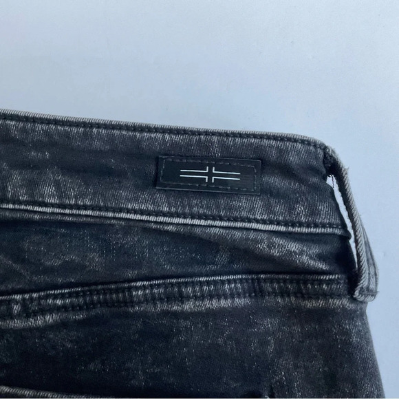 Liverpool The Straight Jeans 6/28 Black Acid Wash Raw Hem Grunge Streetwear - Picture 5 of 14